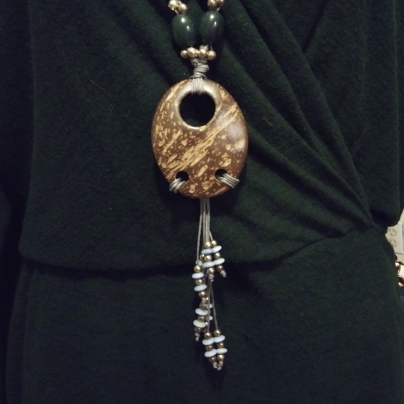 NWT Artesanias Ortebra Chunky Long Statement Necklace Earth Tones Western - Picture 2 of 12